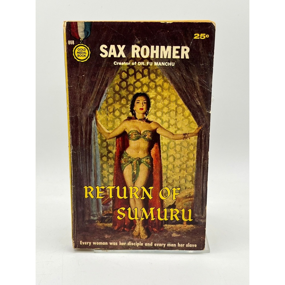 RETURN OF SUMURU Sax Rohmer 1959 Vintage Paperback Fawcett Gold Medal 868 Pulp